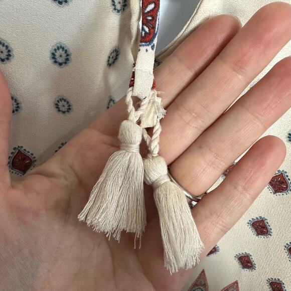 Show Me Your Mumu Flutter Sleeve Tassel Tie Tunic Size X-Small, Oversized - Picture 10 of 12